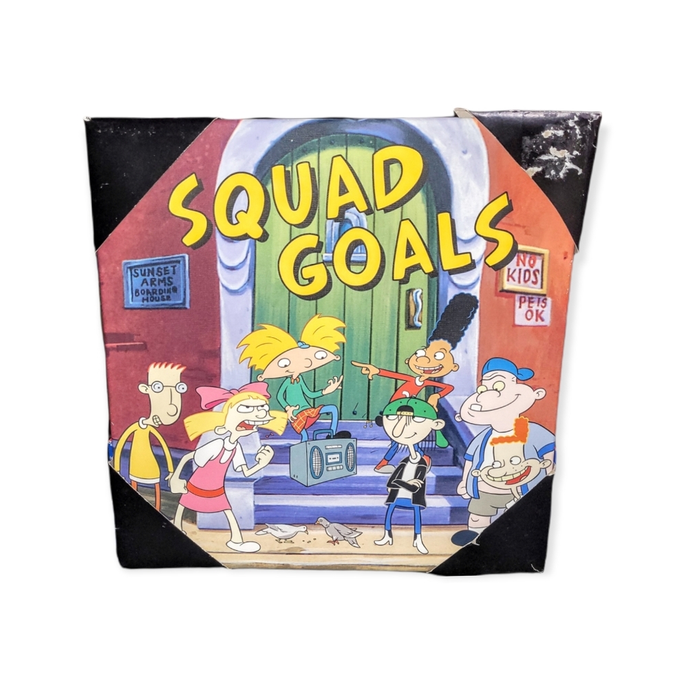 Hey Arnold 12x12 Canvas Art Squad Goals Wall Sign Retro 90s Nickolodeon New